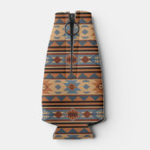 Adobe Grey Brown Tribal Patroon (Zuidwest-ontwerp) Flesjeskoeler (Achterkant)