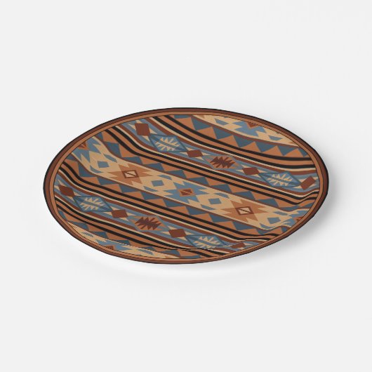 Adobe Grey Brown Tribal Patroon (Zuidwest-ontwerp) Papieren Bordje (Gekanteld)