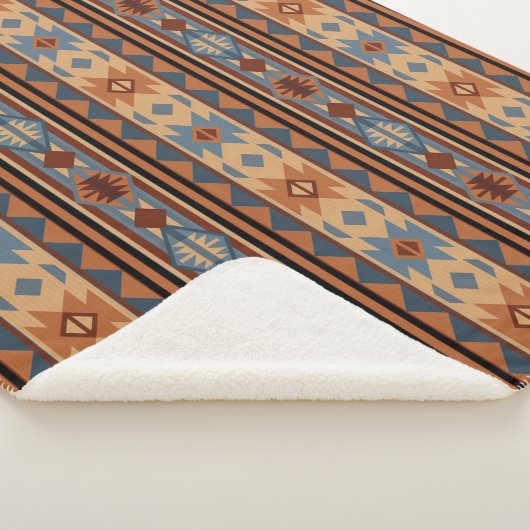 Adobe Grey Brown Tribal Patroon (Zuidwest-ontwerp) Sherpa Deken (3/4)