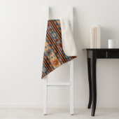 Adobe Grey Brown Tribal Patroon (Zuidwest-ontwerp) Sherpa Deken (In situ)