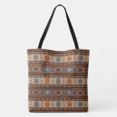 Adobe Grey Brown Tribal Patroon (Zuidwest-ontwerp) Tote Bag (Achterkant)