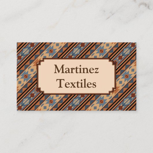 Adobe Grey Brown Tribal Patroon (Zuidwest-ontwerp) Visitekaartje (Voorkant)
