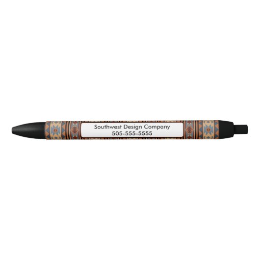 Adobe Grey Brown Tribal Patroon (Zuidwest-ontwerp) Zwarte Inkt Pen (Voorkant)