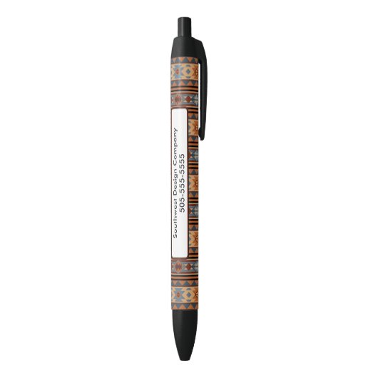Adobe Grey Brown Tribal Patroon (Zuidwest-ontwerp) Zwarte Inkt Pen (Achterkant (Verticaal))