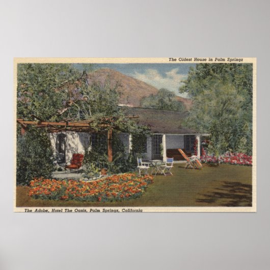 Adobe (Oudste Huis in Palm Springs) Poster (Voorkant)