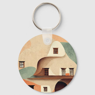 Adobe Style House Sleutelhanger