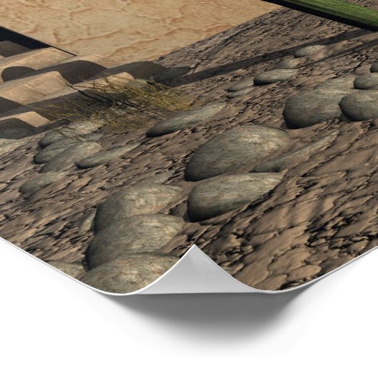 Adobe Woningen en Burro Poster (Hoek)