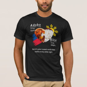 Adobo + rijst = ware liefde t-shirt