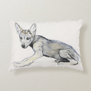Adolescent Arabian Wolf Pup 2009 Decoratief Kussen