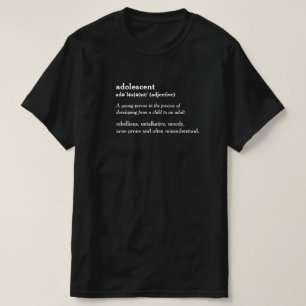 Adolescent dictionary definition aangepast aan T-s T-shirt