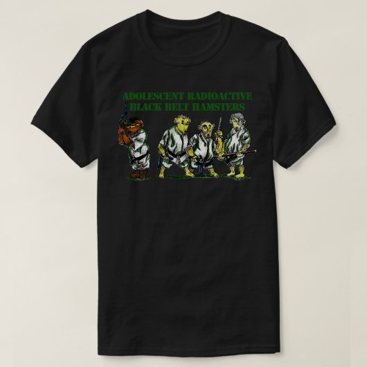 Adolescente radioactieve zwarte gordelhamsters t-shirt (Design voorkant)