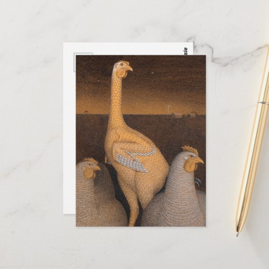 Adolescentie door Grant Wood Briefkaart (Voorkant / Achterkant in situ)