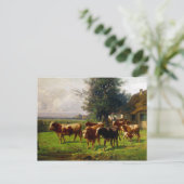 Adolf Chelius Cow Herd in Dachau Briefkaart (Staand voorkant)