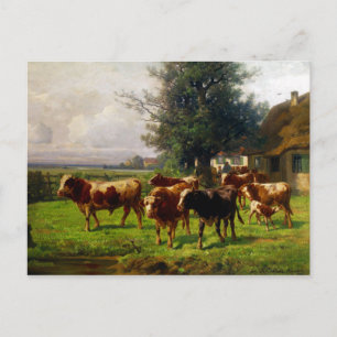 Adolf Chelius Cow Herd in Dachau Briefkaart
