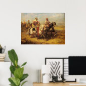 Adolf Schreyer Arab Chieftain en zijn entourage Poster (Thuiskantoor)