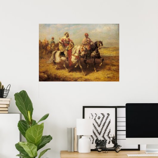 Adolf Schreyer Arab Chieftain en zijn entourage Poster (Thuiskantoor)