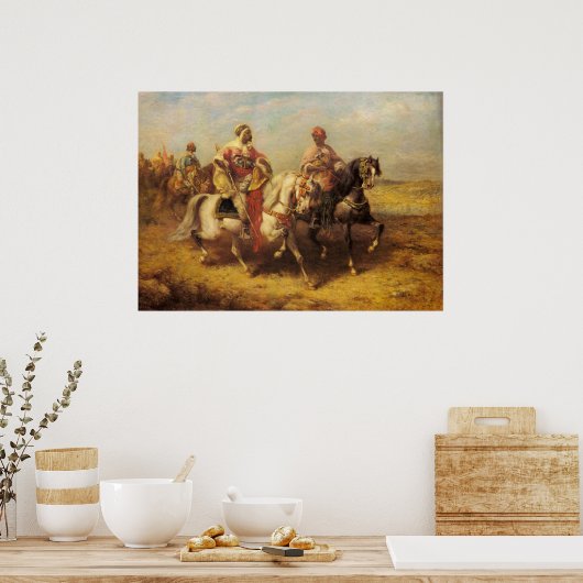 Adolf Schreyer Arab Chieftain en zijn entourage Poster (Keuken)