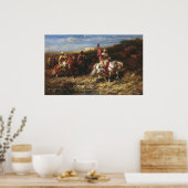 Adolf Schreyer Arab Horseman in een landschap Poster (Keuken)