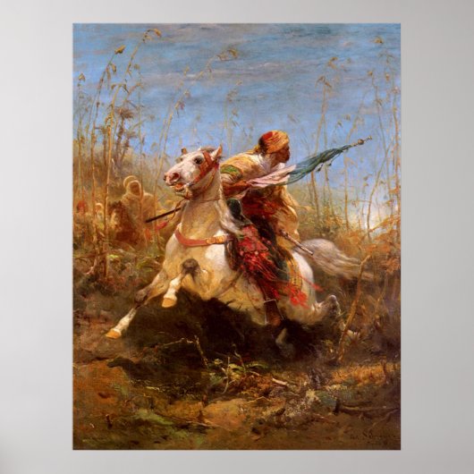 Adolf Schreyer Arab Warrior leidt een aanklacht in Poster (Voorkant)
