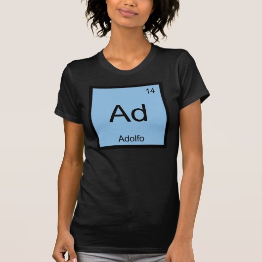 Adolfo Name Chemistry Periodic Table T-shirt (Voorkant)