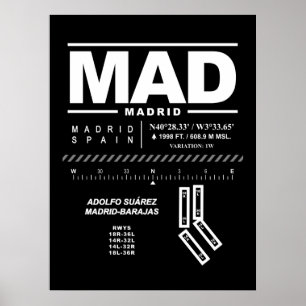 Adolfo Suárez Madrid-Barajas luchthaven MAD Poster