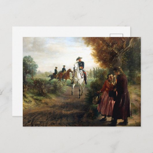 Adolph Menzel - Die Bittschrift - Friedrich II Briefkaart (Voorkant / Achterkant)