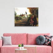 Adolph Menzel - Die Bittschrift - Friedrich II Canvas Afdruk (Insitu (Woonkamer))