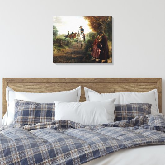 Adolph Menzel - Die Bittschrift - Friedrich II Canvas Afdruk (Insitu (Slaapkamer))