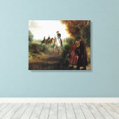 Adolph Menzel - Die Bittschrift - Friedrich II Canvas Afdruk (Insitu (Houten vloer))