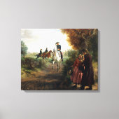 Adolph Menzel - Die Bittschrift - Friedrich II Canvas Afdruk (Voorkant)