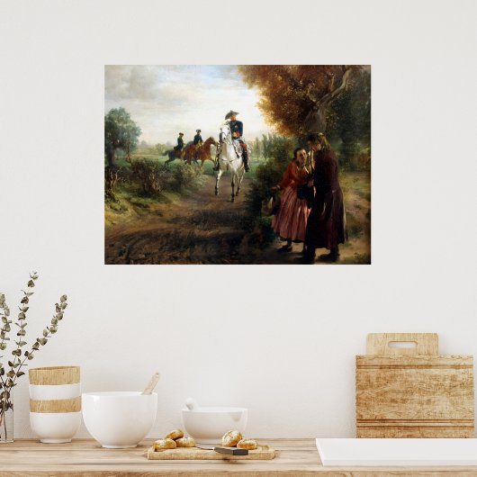 Adolph Menzel - Die Bittschrift - Friedrich II Poster (Keuken)