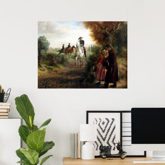 Adolph Menzel - Die Bittschrift - Friedrich II Poster (Thuiskantoor)