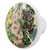 Adolph Millot Botanical  Hollyhocks Keramische Knop (Rechts)