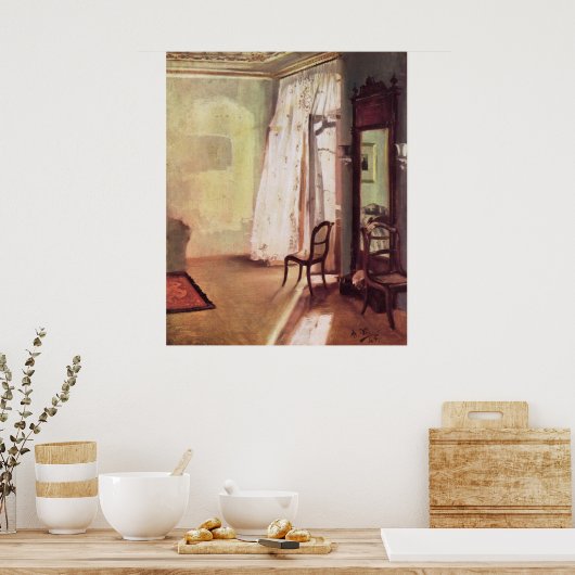 Adolph von Menzel Balcony Room Poster (Keuken)