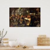 Adolph von Menzel Iron Rolling Mill Poster (Keuken)