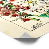 Adolphe Millot Bloem Illustratie Kunstprint Poster (Hoek)