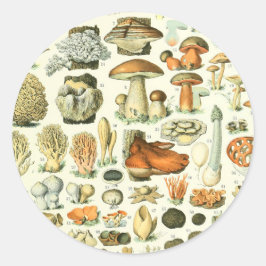 Adolphe Millot Champignon Mushroom Print Ronde Sticker