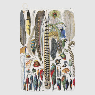 Adolphe Millot Donkere Academics Vintage Vogelveer Golfhanddoek