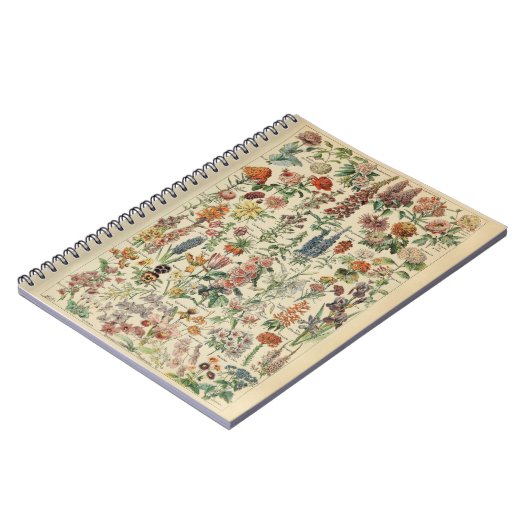 Adolphe Millot Flowers Pattern Notitieboek (Linkerzijde)