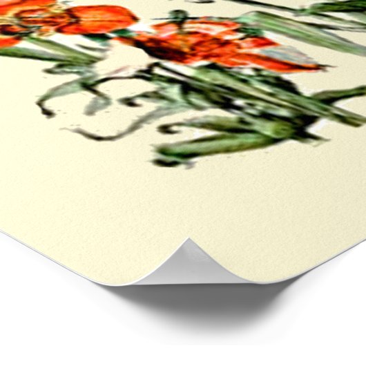 Adolphe Millot Flowers Poster (Hoek)