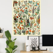 Adolphe Millot Flowers Poster (Thuiskantoor)