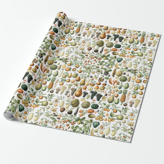 Adolphe Millot Fruit Pattern Cadeaupapier (Uitgerold)