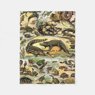 Adolphe Millot Reptiles 1 Fleece Blanket Deken