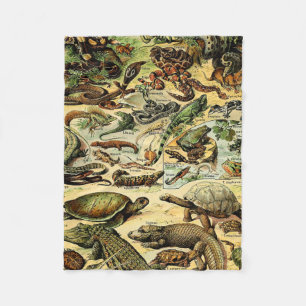Adolphe Millot Reptiles 2 Fleece Blanket Deken