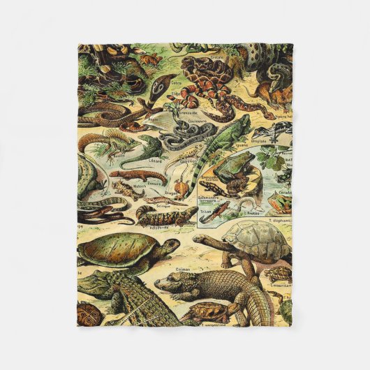 Adolphe Millot Reptiles 2 Fleece Blanket Deken (Voorkant)