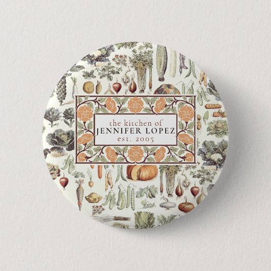 Adolphe Millot Vegetable Pattern Ronde Button 5,7 Cm (Voorkant)