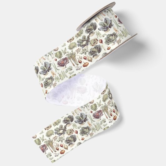 Adolphe Millot Vegetable Pattern Satijnen Lint (Achterkant)
