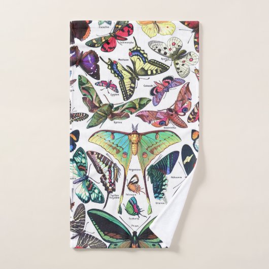 Adolphe Millot "Vlinders" 3. Bad Handdoek (Handdoek)