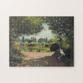 Adolphe Monet Reading in Garden Monet Fine Art Legpuzzel (Horizontaal)