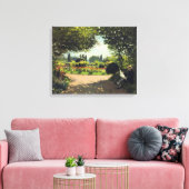 Adolphe Monet Reading in the Garden - Claude Monet Canvas Afdruk (Insitu (Woonkamer))